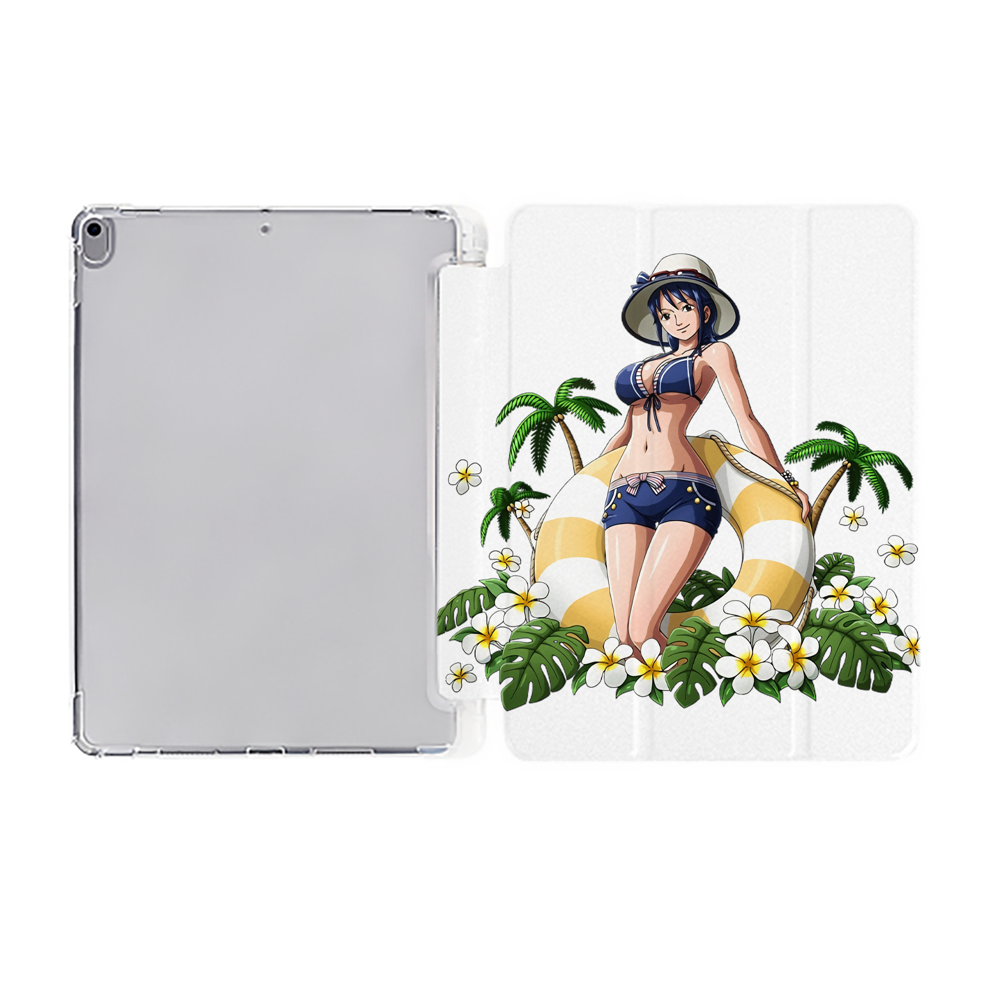 （画像用） ワンピース ニコ・ロビン ONE PIECE Nico Robin IPad ケース ペン収納付き 三つ折りスタンド PUレザー×シリコン 対応機種9.5/10.5/10.9インチ